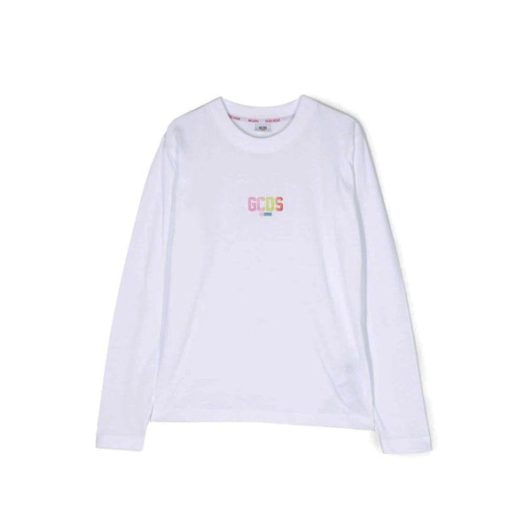 Girls White Logo-Print Cotton T-shirt
