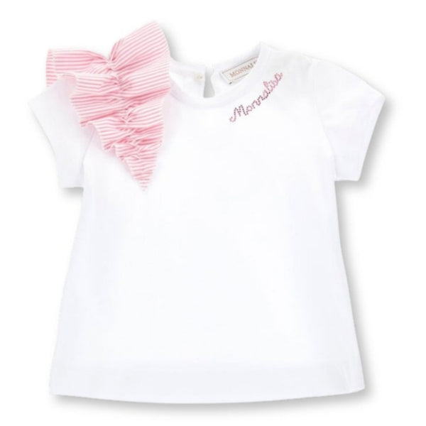 Baby Girls White Rhinestone Logo T-Shirt