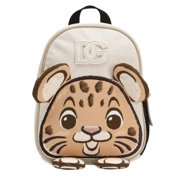 Unisex Ivory Leopard Face Patch Backpack (23cm)