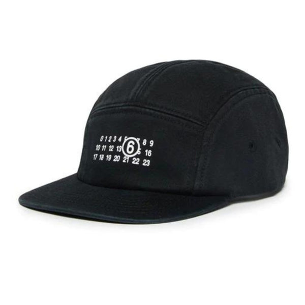 Unisex Black Five-Panel Cap With Numeric Logo