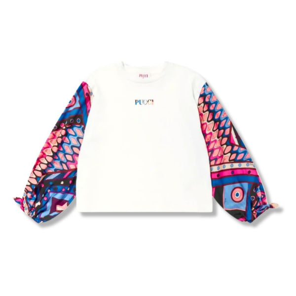 Girls White Logo-Print Cotton T-Shirt