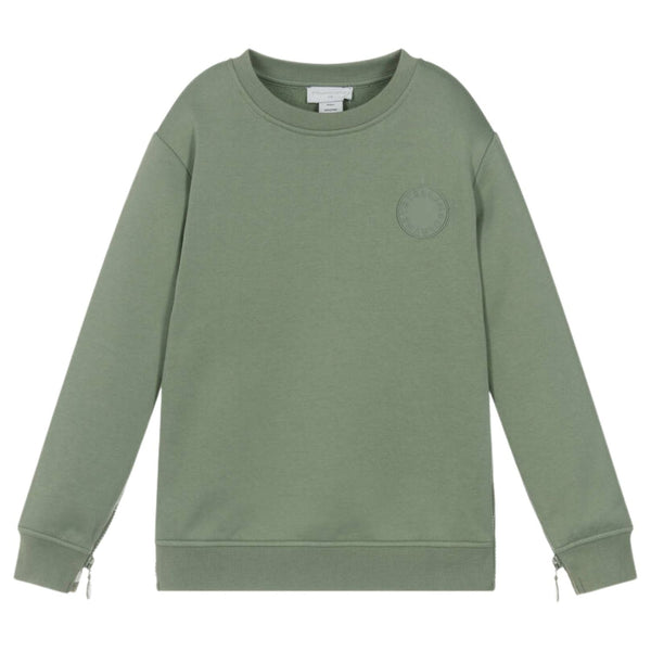 Boys Green Logo-Patch Sweatshirts