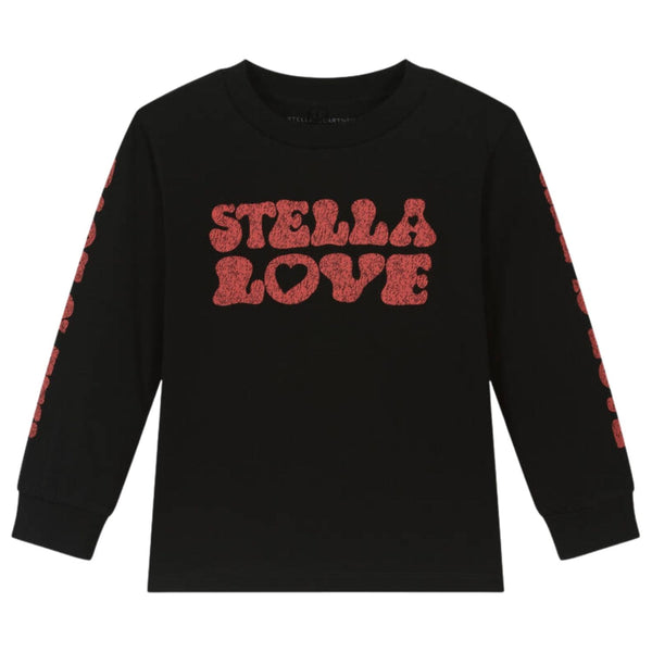 Girls Black Graphic-Print T-Shirts