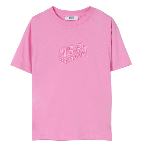 Girls Pink Embroidred-Logo T-Shirt