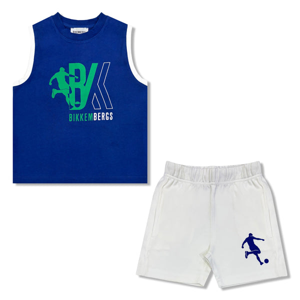 Boys Blue & White Short Set