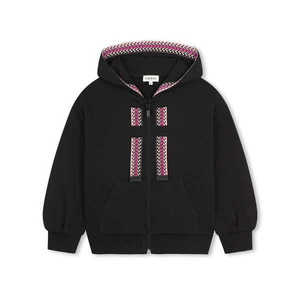 Unisex Black Cotton Zip-Up Hoodie