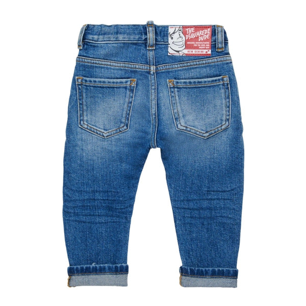 Baby Boys Denim Blue Jeans With Abrasions