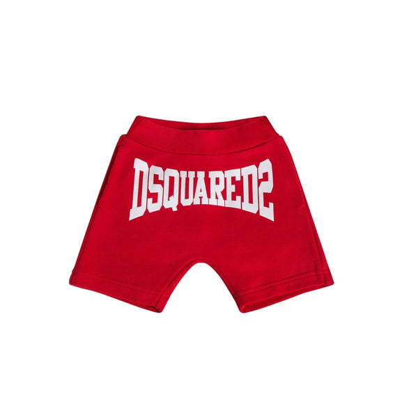 Logo-Print Red Track Shorts