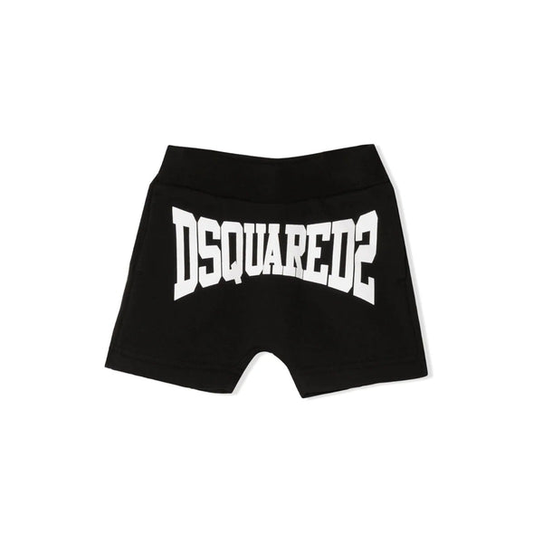 Logo-Print Black Track Shorts