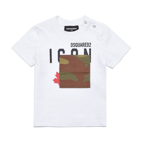 D2Kids Unisex White Icon T-Shirt For Baby