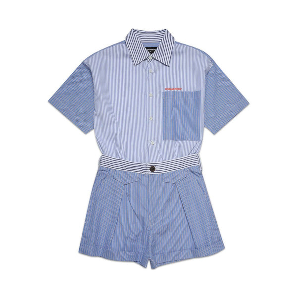 Girls Striped Shirt Playsuit