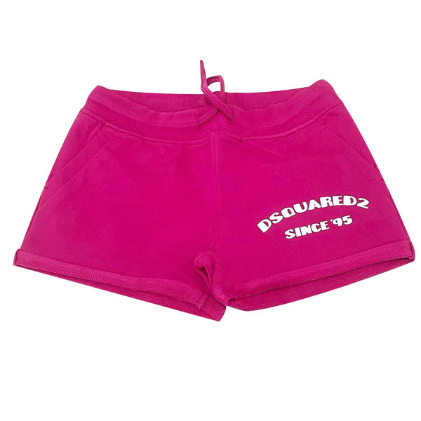 Girls Pink Shorts with Brand Logo