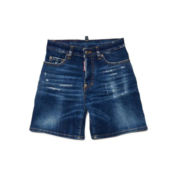 Boys Denim Blue Shorts With Breaks