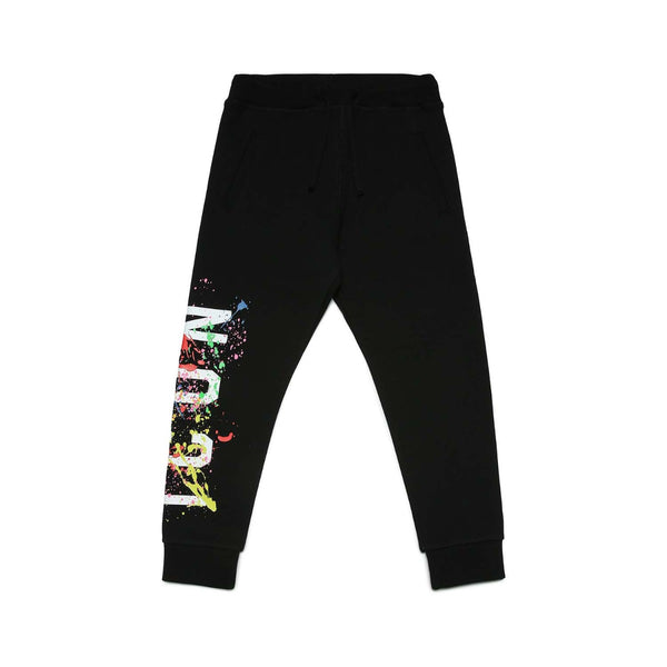 Black Icon Splatter Track Pants