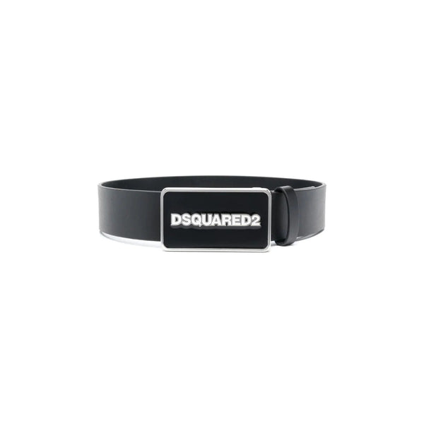 Black Logo Belt For Unisex