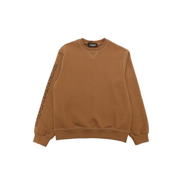 Kids Brown Logo On The Sleeve Sweatshirt