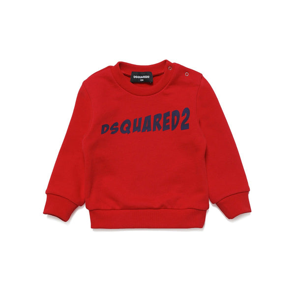 Baby Kids Red Logo Print Sweatshirt