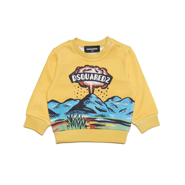 Baby Kids Yellow Logo Print Sweatshirt