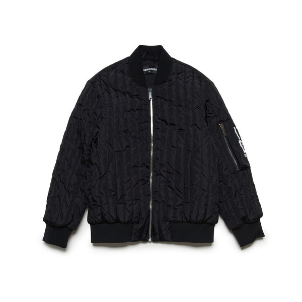 Kids Black Zip-up Jacket For Unisex