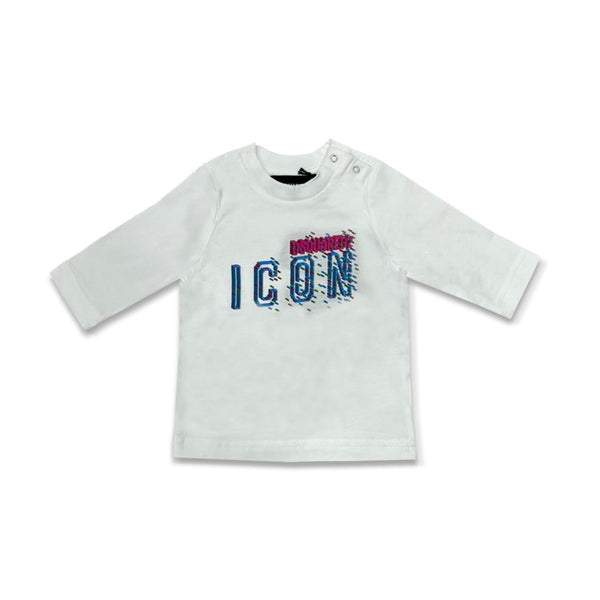 Baby Kids White Logo Print T-Shirt