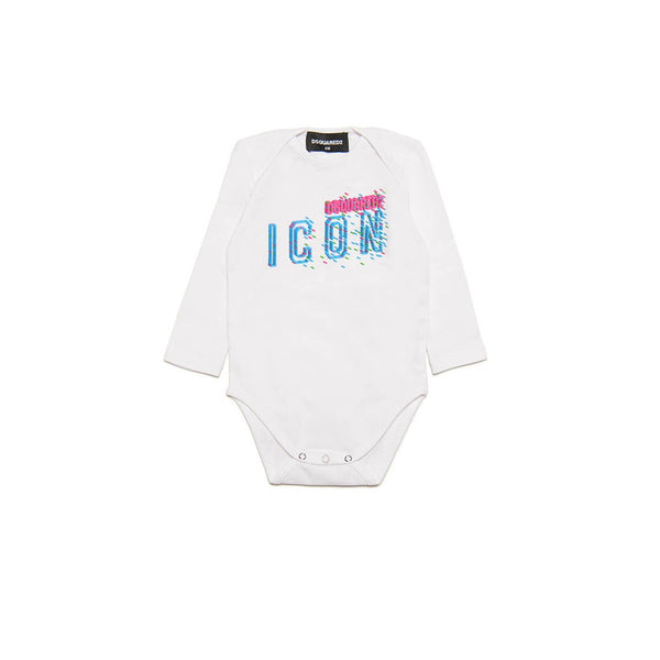 Baby Kids White Logo Print Bodysuit