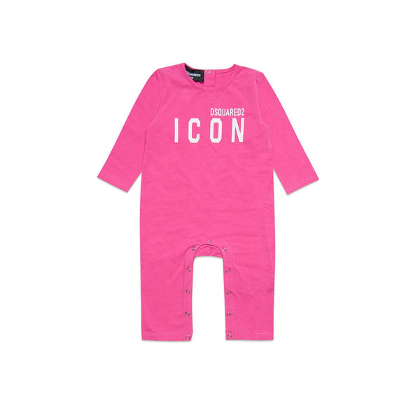 Baby Girls Pink Logo Print Romper