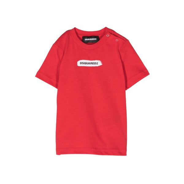 Baby Kids Red Logo Print T-Shirt