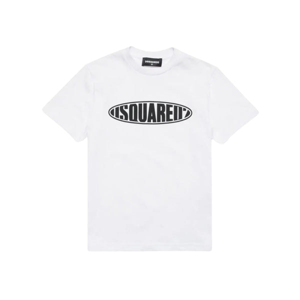 Kids White Logo Print T-Shirt