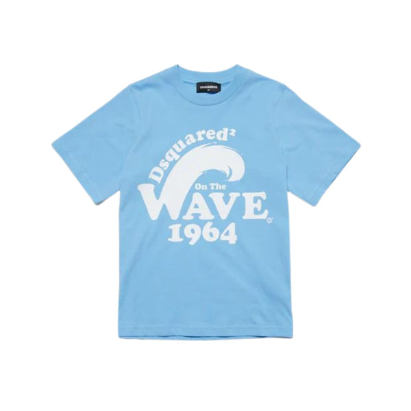 Kids Blue Logo Print T-Shirt