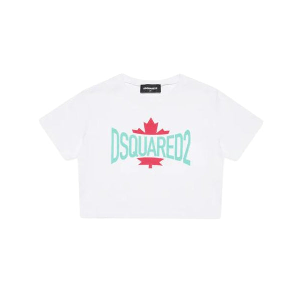 Girls White Logo Print T-Shirt