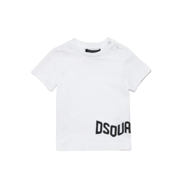 Baby Kids White Logo Print T-Shirt
