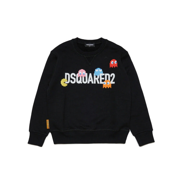 Kids Black Pac-man Print Sweatshirt
