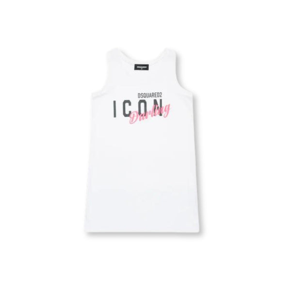 Girls White Icon Darling Sleeveless Print T-Shirt