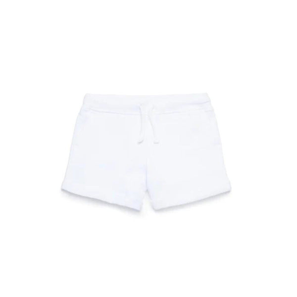 Girls White Multicolor Logo-Print Shorts