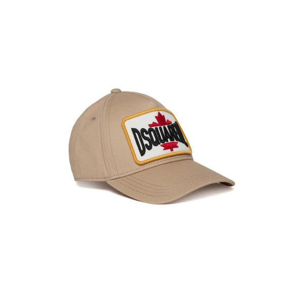 Unisex Beige Logo Leaf Patch Cap