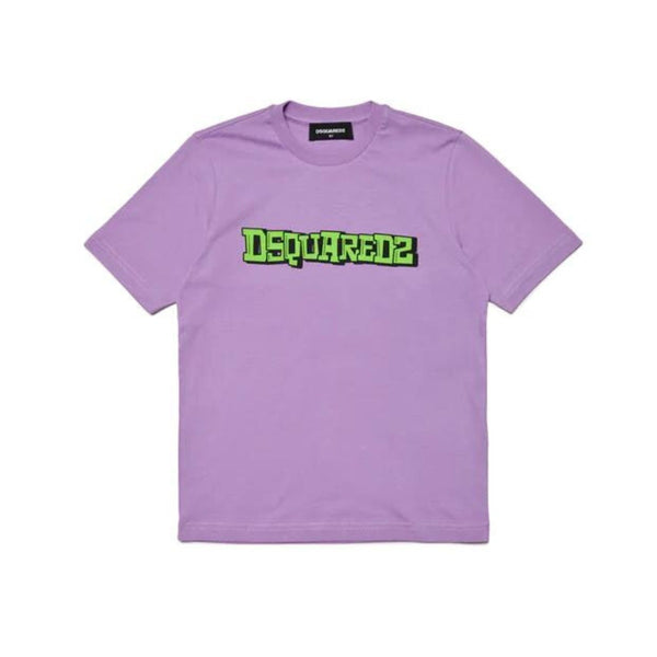 Girls Purple Logo-Print Cotton T-Shirt