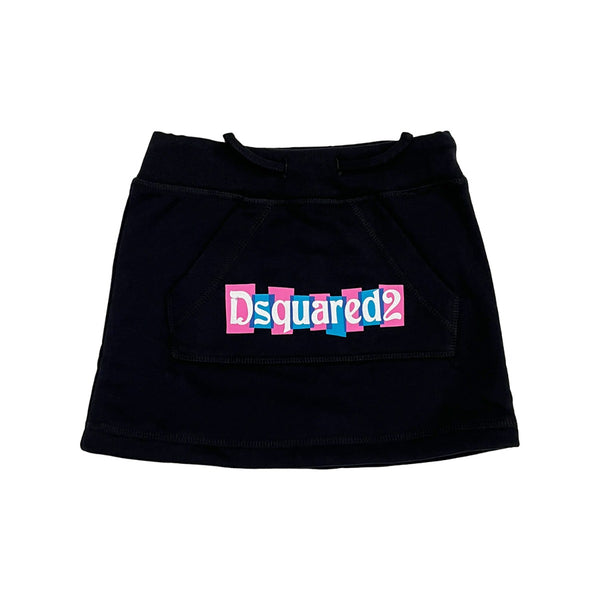 Girls Black Logo-Print Skirt