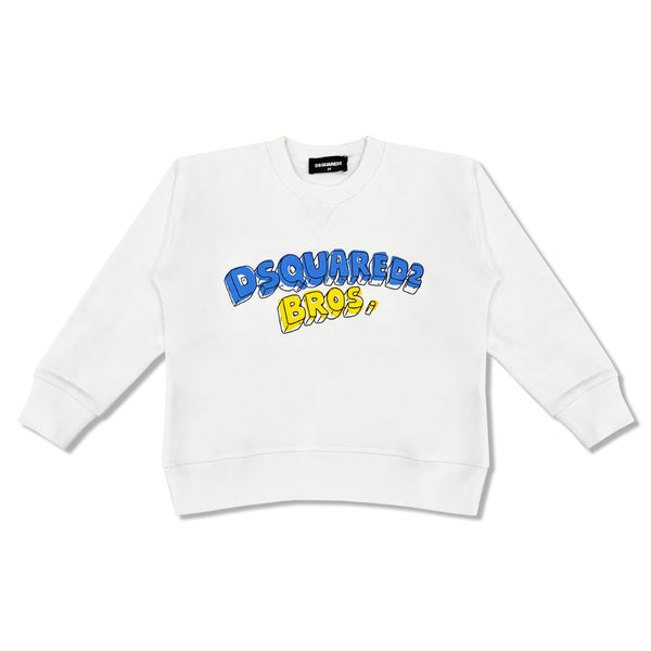 Unisex White Logo-Print Sweatshirt