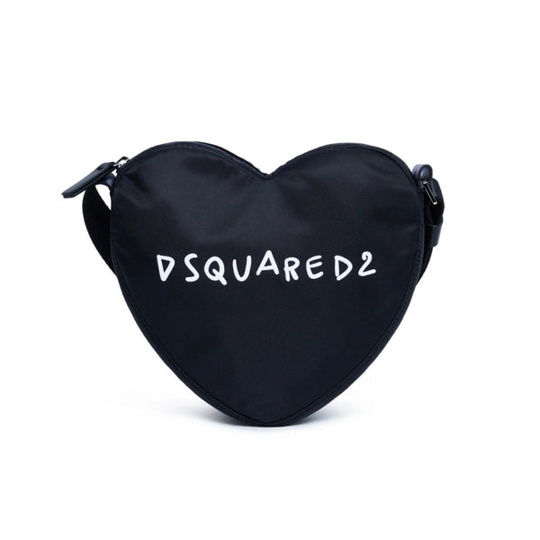 Girls Black Heart-Shaped Hand Bag