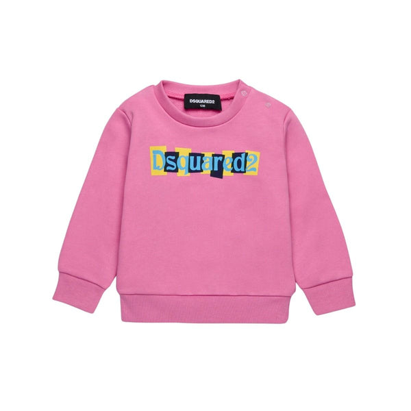 Baby Girls Pink Logo-Print Sweatshirt