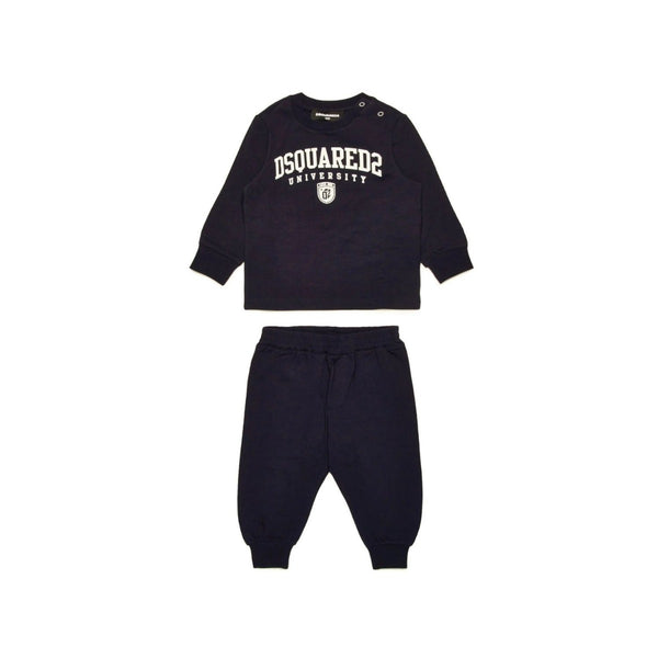 Baby Boys Navy Blue Logo-Print Tracksuit