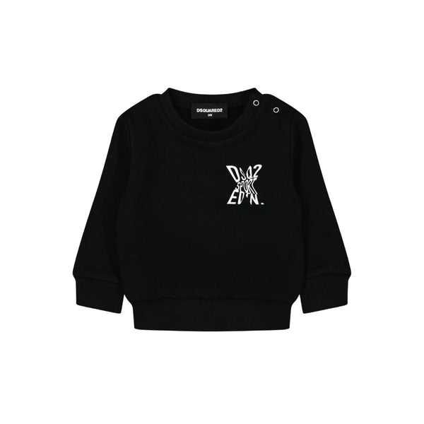 Baby Unisex Black Logo-Print Sweatshirt