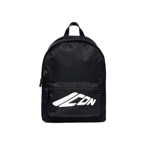 Unisex Black Icon Logo-Print Backpack