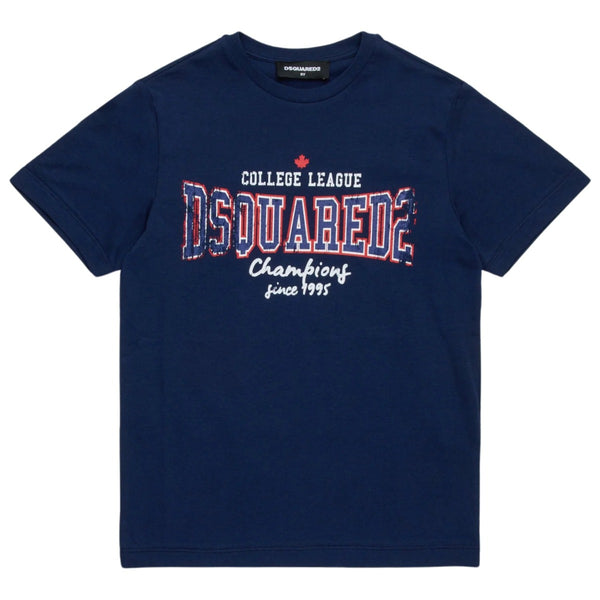 Boys Blue Logo-Print Cotton T-Shirt