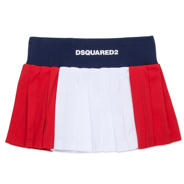 Girls White & Red Tennis Skirt