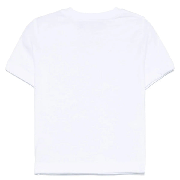 Boys White Logo-Print Cotton T-Shirt