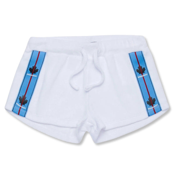 Girls White Chenille Shorts