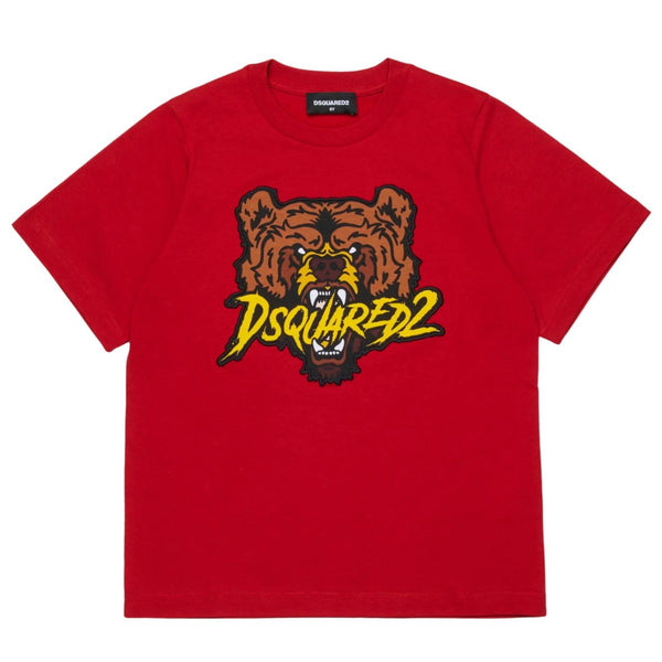 Unisex Red Bear Patch T-Shirts