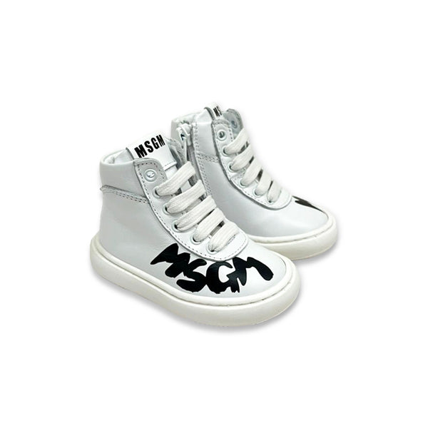 White Leather Logo Trainers