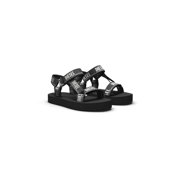 Black Sandals With Allover Logo